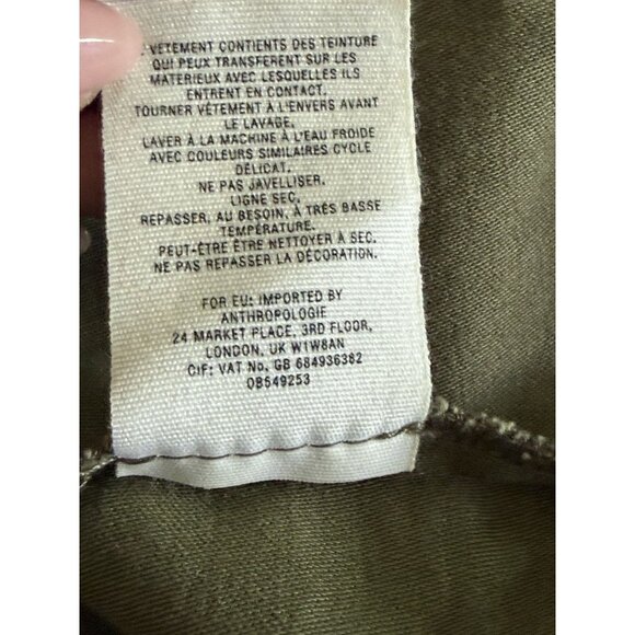 Anthropologie Hei Hei Floral Embroidered Military Green Field Jacket Size Small - Picture 10 of 12